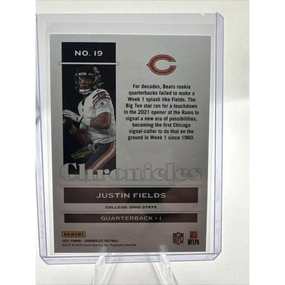 2021 Chronicles Justin Fields RC Purple Parallel Bears Steelers Rookie
